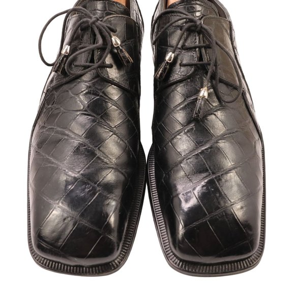 Vintage Slick Exotica Alligator Black Exotic Dress Shoes Men's size 11M Oxfords